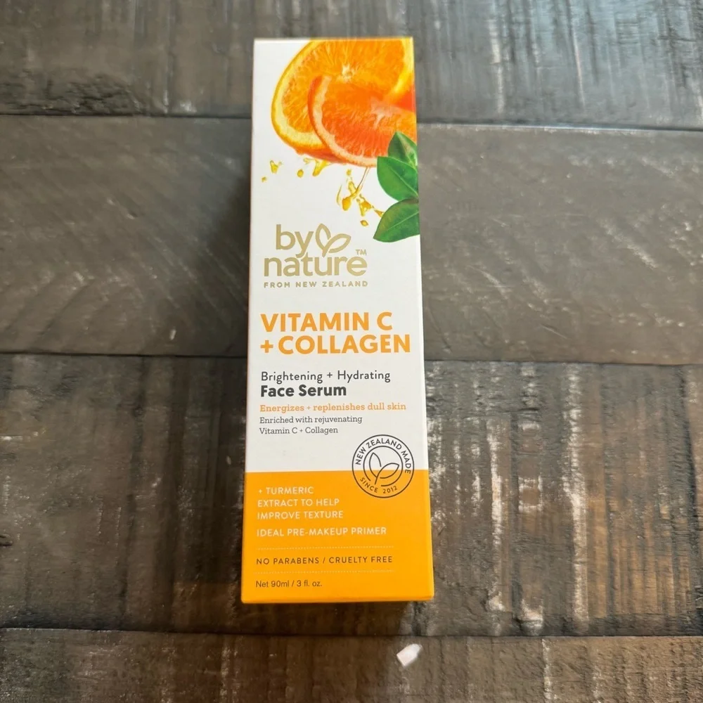 BY NATURE Brightening Face Serum Vitamin C + Collagen 3 fl.oz NIB Exp 12/26